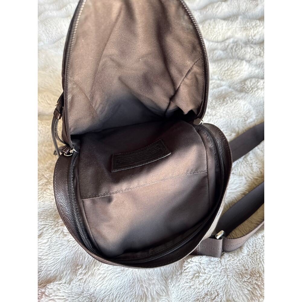 COACH Thompson Convertible Brown Leather Sling Bag Backpack - Picture 8 of 12